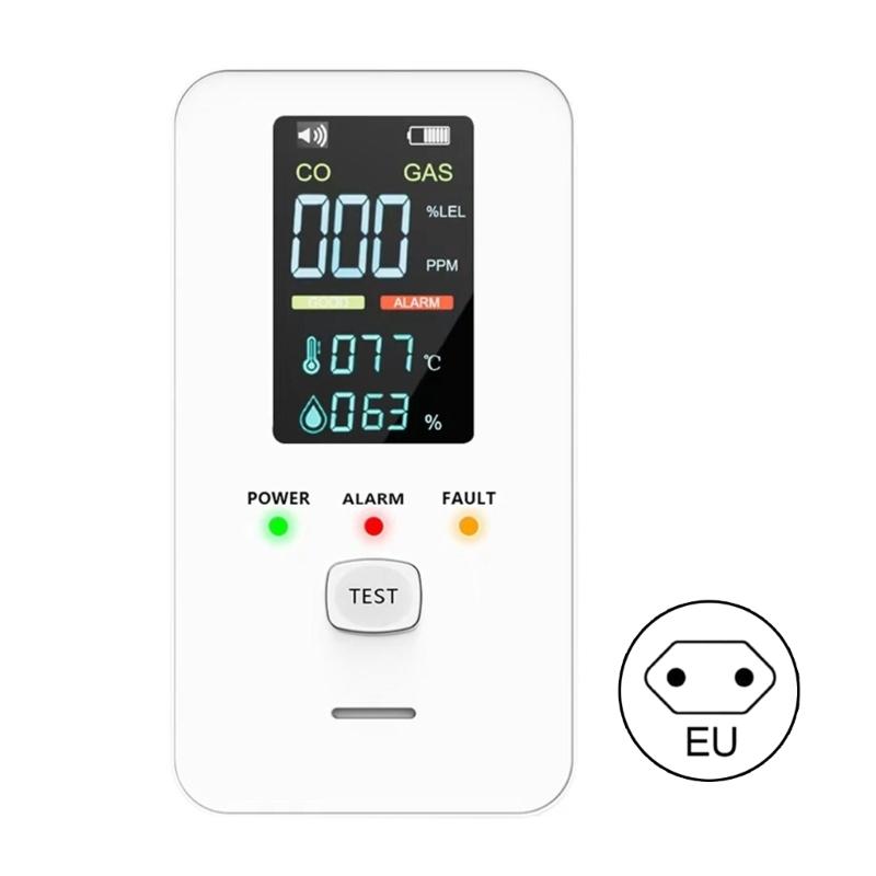Combustible Gas Alarm With Temperature Humidity Sensors LED Display and Sound Warning For Kitchen Garage