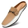 Men's British Style Breathable Casual Half Slippers - Large Sizes 45-47