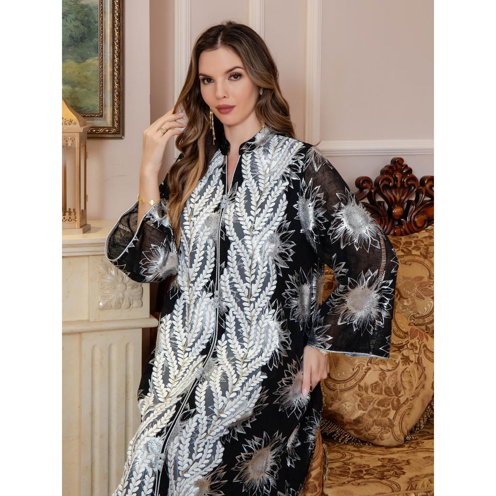 New Luxury Printed Maxi Dress For Women Elegant Flowy Long Dress For Holiday Party Wholesale