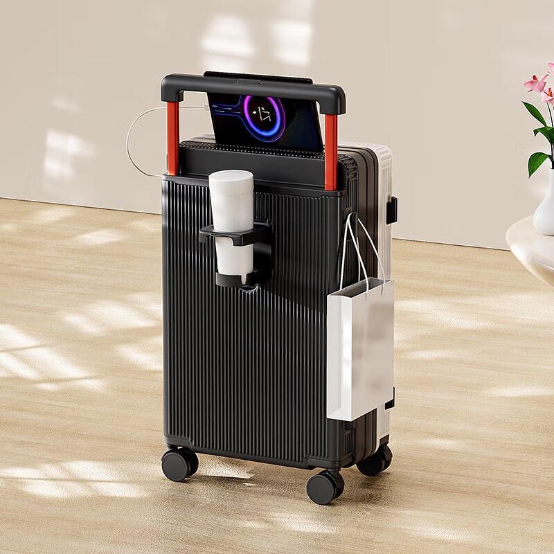 WEZHO Stylish Wide Rod Suitcase with Cup Holder
