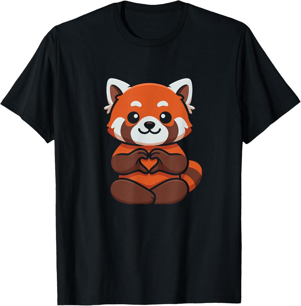 Red Panda Heart Kawaii Cute Women Girls Red Panda T-Shirt