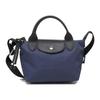 Le Pliage Energy 17 Druckknopf Reißverschluss Kurzer Griff Canvas Mit Lederbesatz Mini Umhängetasche Damen Handtaschen Blau 1500HSR006