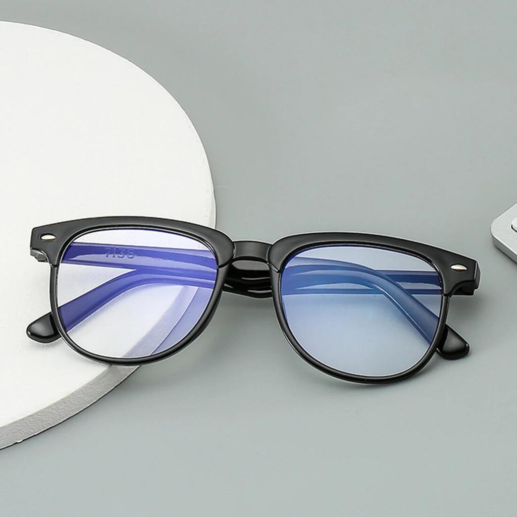 Fashion Anti Blue Light Glasses Big Square Black Transparent Frame Women Men Computer Eye Production Plain Spectacles Eyeglasses