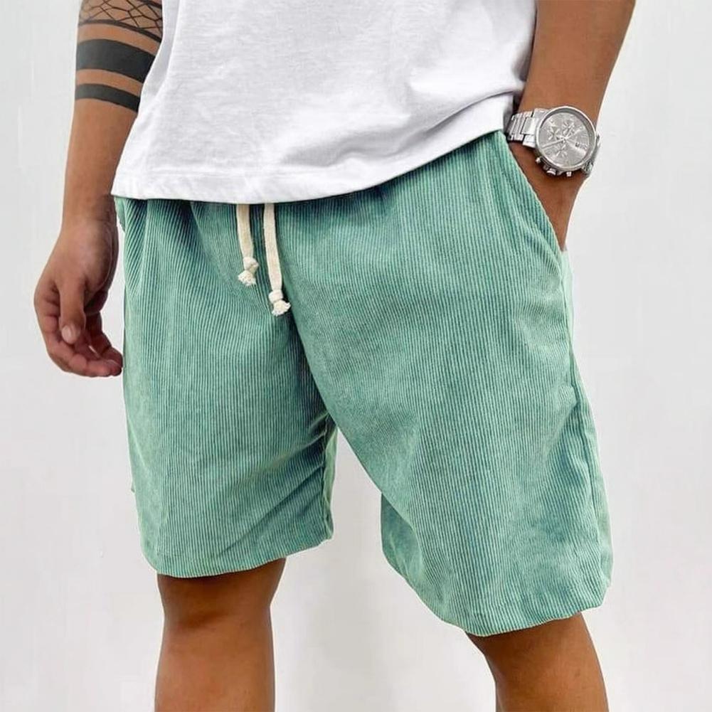 Men's Summer Casual Drawstring Corduroy Retro Shorts