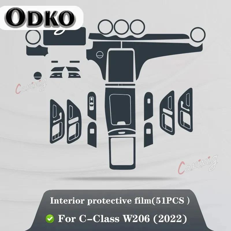 For Mercedes-Benz C-Class W206 Car Interior Center Console Transparent TPU Protective Film Anti-scratc Repair Film Accessori