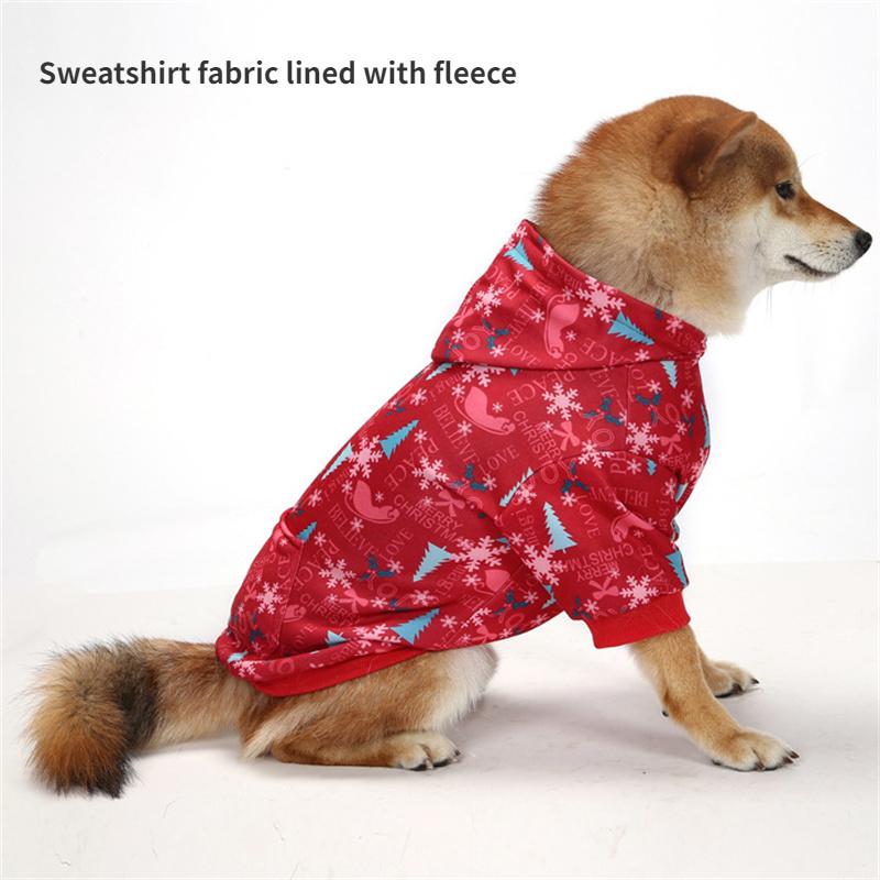 Neue Weihnachten Hund Kleidung Verdickt Plaid Mit Kapuze Mittlere und Große Hunde Haustier Zwei Fuß Sweatshirt