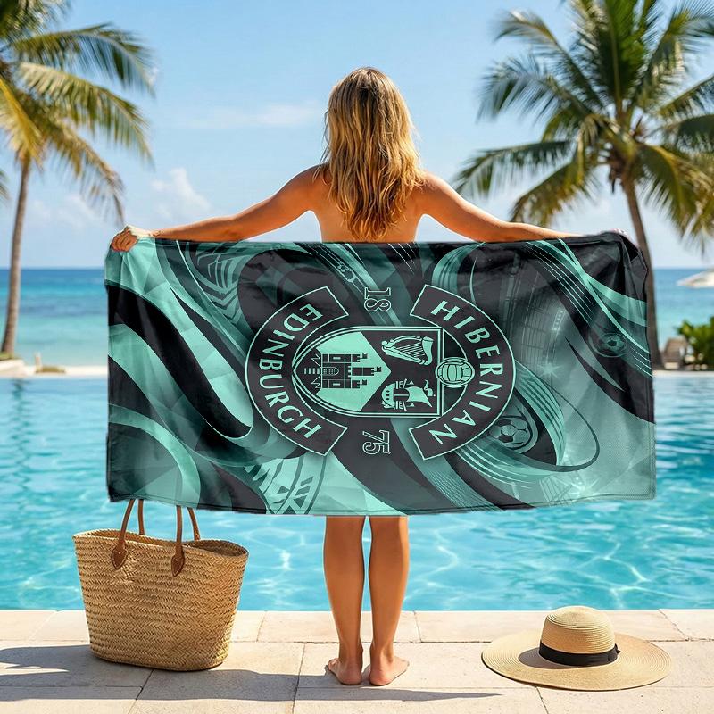 Asciugamano da Spiaggia Hibernian FC Asciugatura Rapida Microfibra Assorbente Portatile da Viaggio per Nuoto