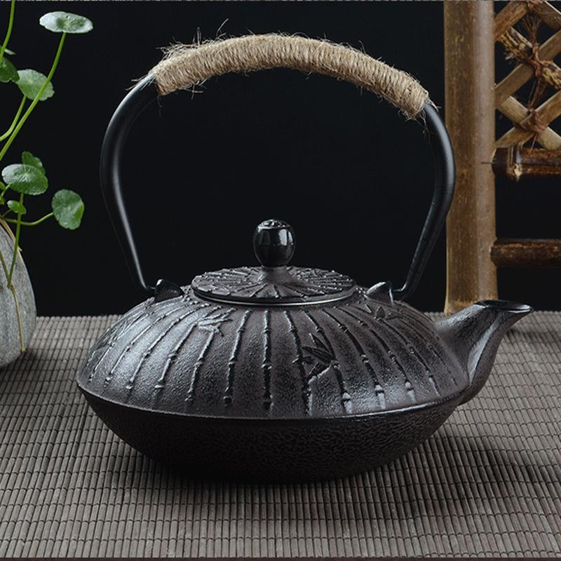 Retro 900ml  Boiled Tea Cast iron Kettle Cast Iron Teapot Pig iron Tea Pot Kung Fu Tea health Iron Pot Oxidized Uncoated