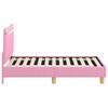Kids Bed Frame with Headboard Pink 70 X 140 Cm Fabric