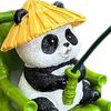 Fishing Panda Figurine Bamboo Chair Panda Resin Statue Sculpture Outdoor Yard Fishpond Aquarium Fish