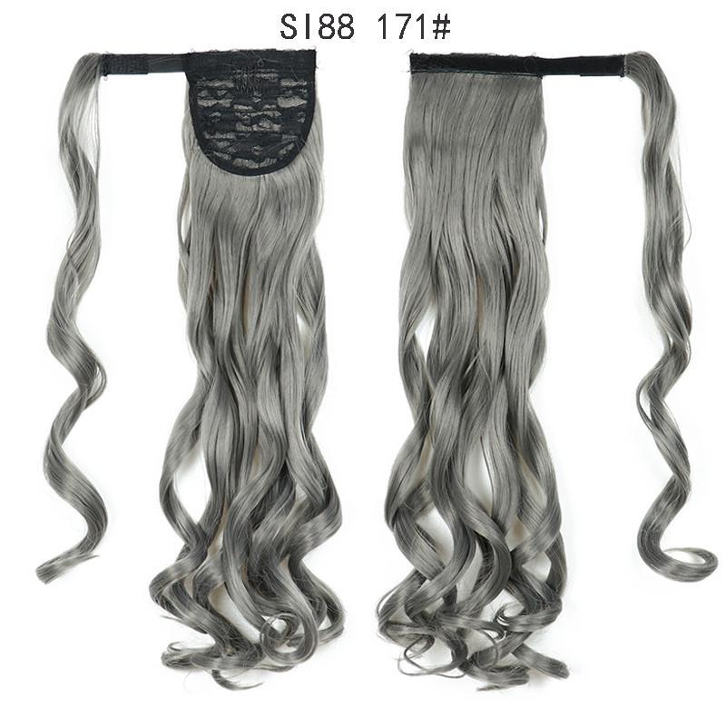 LISI HAIR Long Ponytail Synthetic Wig Pack In Clip Hair Extension Ombre Black Gold Brown Ponytail