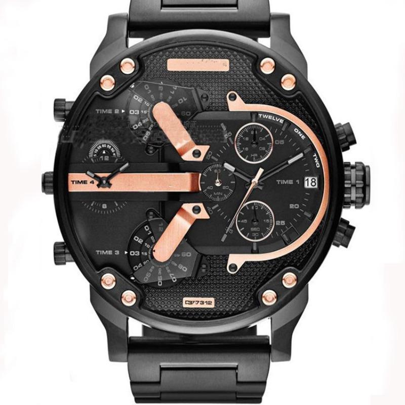 Herrenuhr personalisiert großes Zifferblatt trendige Uhr Edelstahl mit Quarzwerk