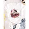 Women'S Casual Crew Neck T-Shirt, Polyester Knit Fabric, Regular Length, with Bold Alphabet Print, for All Seasons