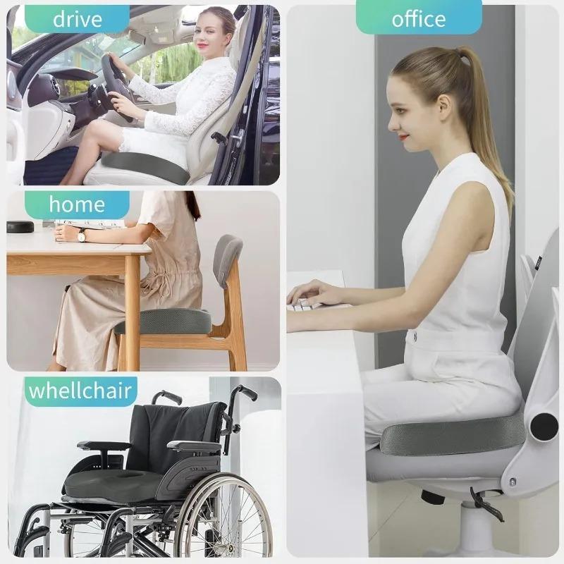 Ergonomic Memory Foam Cushion Non-Slip Office Chair Pad for Long Sitting Breathable Support for Car Home Student Desk Wheelchair