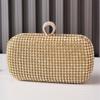 Gold Bling Diamond Clutch for Ladies Crossbody Shoulder Handbag Luxury Designer Evening Wedding Purse and Small Messanger Bags