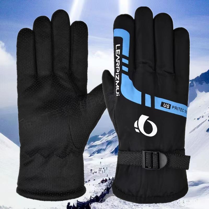 Men's thermal gloves fashion trendy thickened cycling winter gloves ski velvet new windshield non-slip