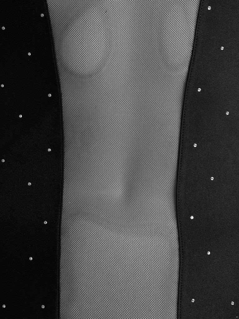 Mens Latin Dance Top Sheer Mesh Patchwork Shiny Rhinestone Mock Neck Long Sleeve T Shirt Stage Performance Blouse