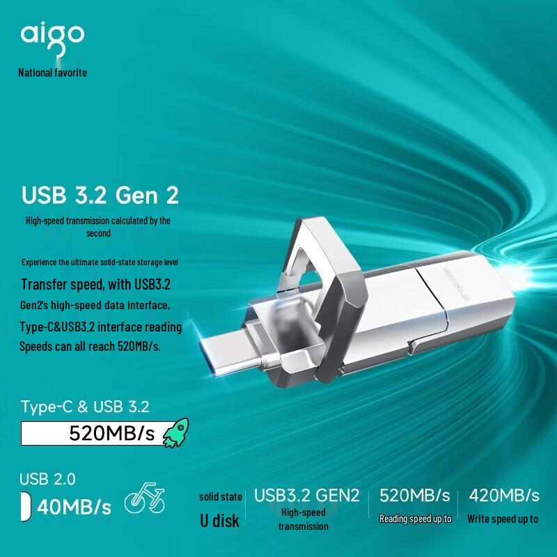 aigo Dual-Interface Type-C USB 3.2 Solid State Drive