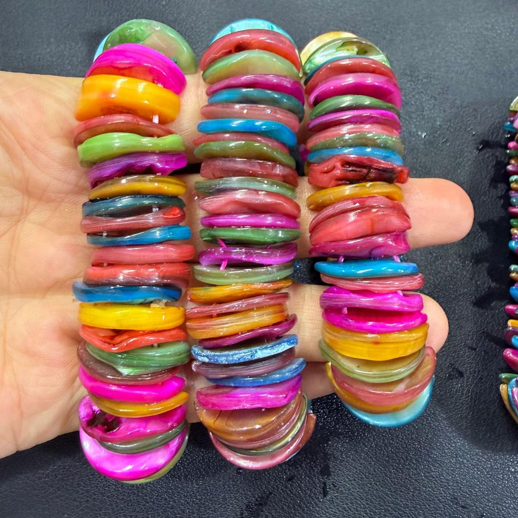 Oval Oxford Shell Bracelet: Large Irregular Natural Beaded DIY Jewelry Accessory