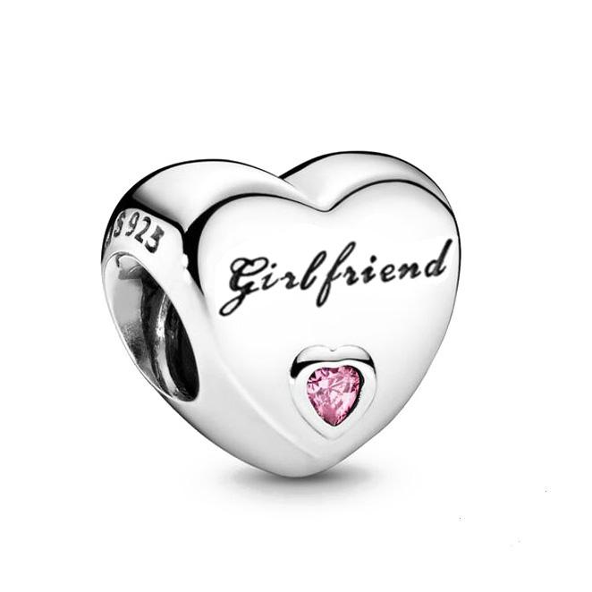 New Authentic Copper Simple Heart Charm Family Mom Dad Birthday Bead Compatible With Fashion Bracelets Necklaces Women Do It Yourself Jewellery Ideal