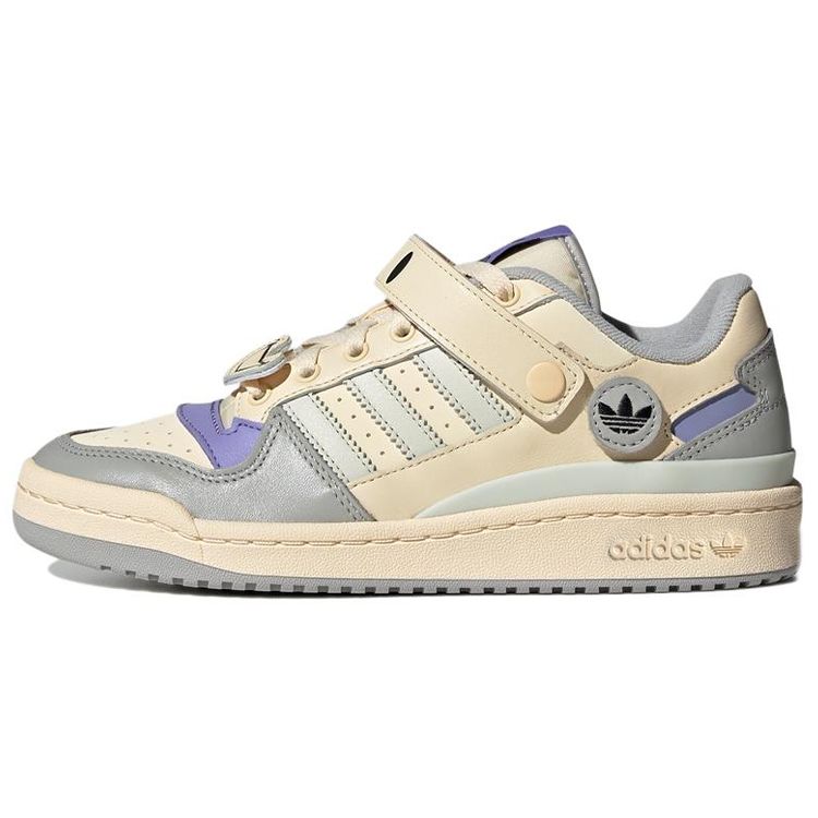 Adidas Originals Forum Low Leather Velcro Durable Lightweight Low-Top Skate Shoes Women Sneakers Light-Gray Purple GW4426