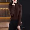 Women's Fashion Long Sleeve Solid Color Pullover Turtleneck Base Sweater Top