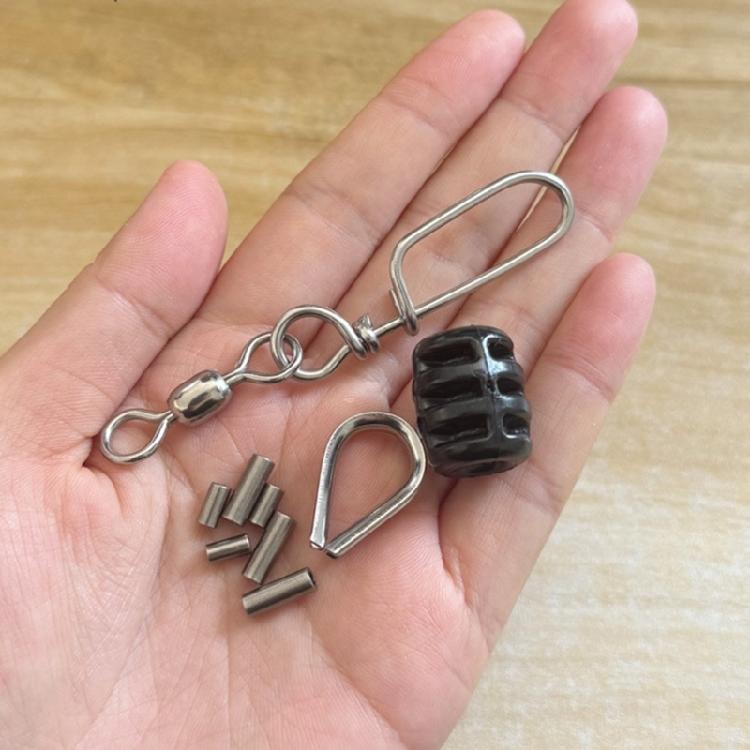 High Strength Rolling Bearing Connector Clip Fishing Accessories Fishing Line Swivels Rig Fishing Barrels Swivels Set