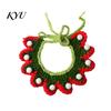 Festive Kitten Apparel Christmas Cat Costume, Knitted Bandana Pom-pom Hat, Cute Pet Costume Outfit for Holiday Party Winter Cats