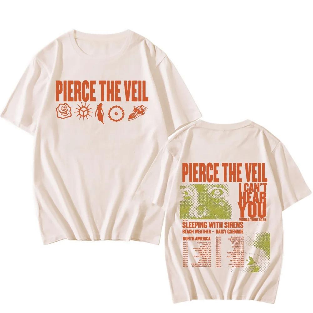 2026 Pierce The Veil I Can’t Hear You Světové turné Trička Oboustranná Unisex Bavlněná Trička Pánská Dámská Hudební Trička Rocková Kapela Punkové Topy