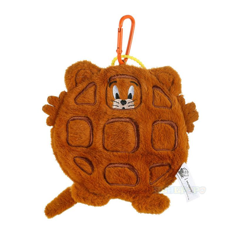 Miniso Authentic Authorized Plush Wallet Keychain Waffle Jerry Pendant Soft Keychain Bag Pendant Plush Gift for Girls Tom and Jerry Wallet Keychain