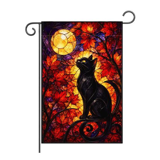 Durable Ornaments for Office Stacked Pumpkin Garden Flag, Burlap Look Fall Outdoor Decor, Festive Party Supplies Home Double Sided Holiday Yard