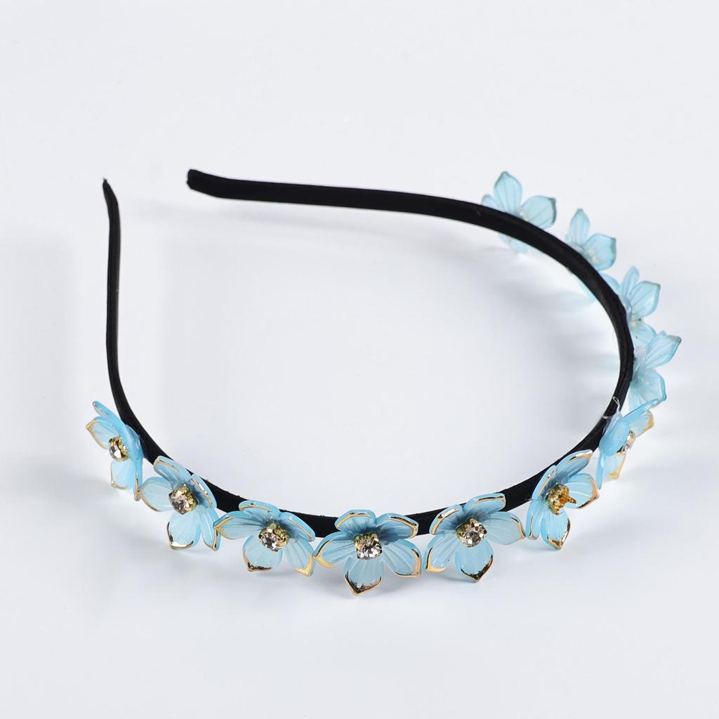 Handmade Braided Rhinestone Flower Headband - Korean Style Hair Accessories for Women and Girls