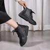 Single Leather Martin Boots Women's Soft-soled Soft-faced British Retro Casual Shoes Lace-up Large-size Short Boots