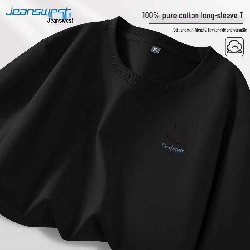 Jeanswest Men's Loose Fit Cotton Long Sleeve T-Shirt