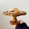 PGY Vintage Holzschale Dekoteller Hoher Fuß Dessert Kuchenteller Kerzenhalter Teekanne Serviertablett Display Japan Blume Speiseteller