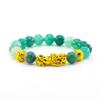 Pixiu Armband Feng Shui Rijkdom en Geluk Armband Heren Polsband Goudkleur Obisidiaan Steen Kralen Zwart Zes Karakter Cadeau