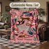 Lion Tiger Leopard Theme Throw Blanket Custom Name Text Personalized Blanket Soft Cozy Blanket for Home Sofa Bed