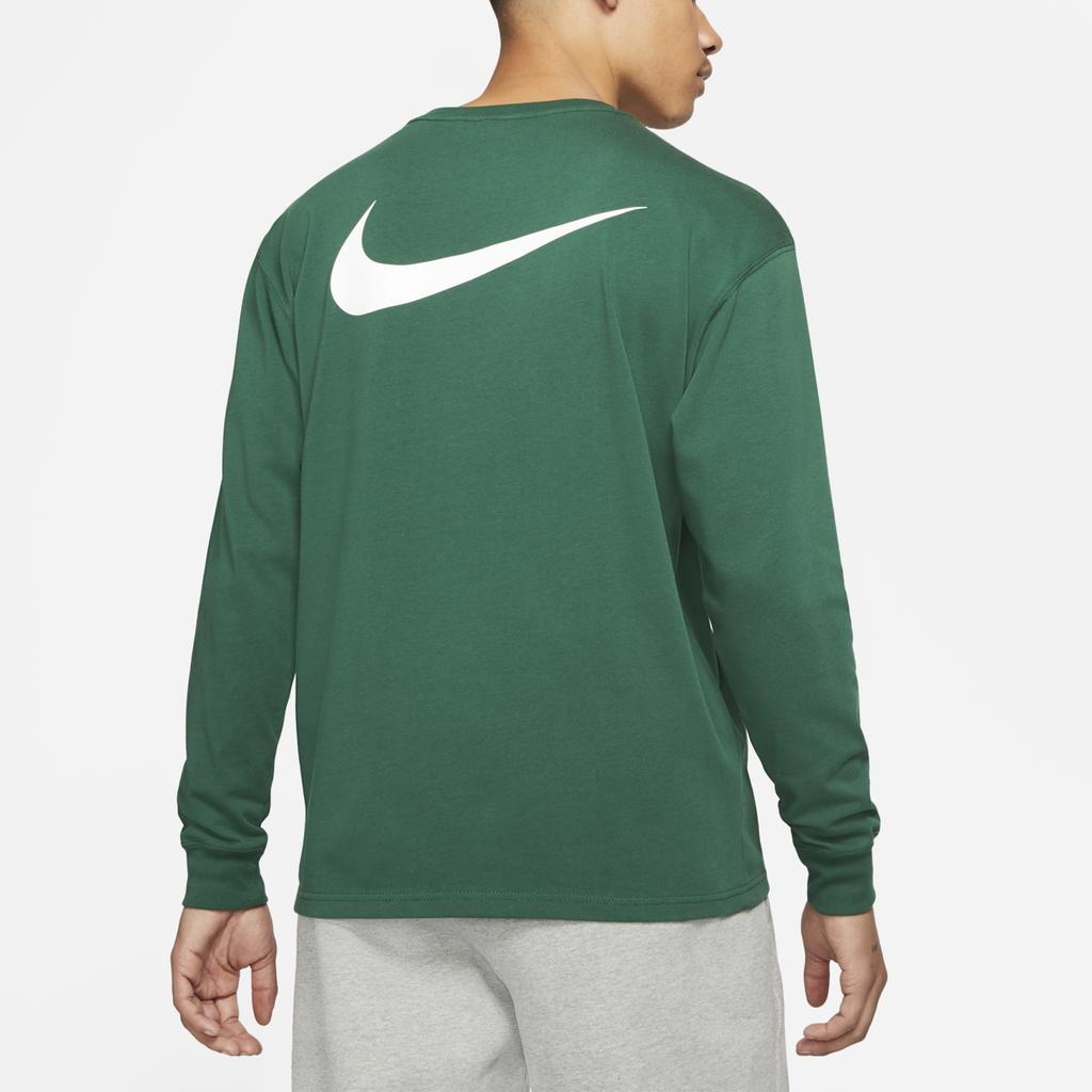 Stussy X Nike Printed Round Neck Long Sleeve T-Shirt Unisex Tops Green DD3345-341
