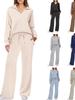 2025 Autumn/Winter Women's Casual Long Sleeve Drawstring Solid Color Pant Suit