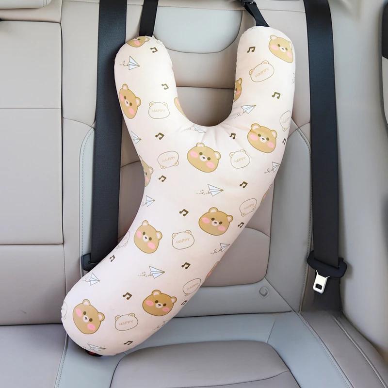 Children's Car Sleep Headrest Cartoon Car Rear Seat Protection Headrest Adult Car Seat Belt Y-shaped Pillow Interior Accessories