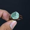 Aquamarine Handmade Gemstone Ring, Copper Electroformed Ring Antique Jewelry, Adjustable Ring Engagement Gift