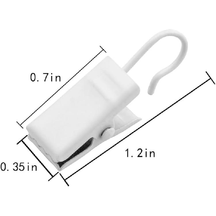 20 Pack Small Heavy-Duty Hook Clip Set Metal Curtain Hangers Clips for Clip Photo Home Decoration Art Craft Display (White)