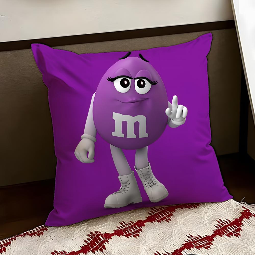 cartoon MMMs Cushion Cover Reversible Soft Durable Pillow Cover Home Car MultiScene Use for Daily Comfort