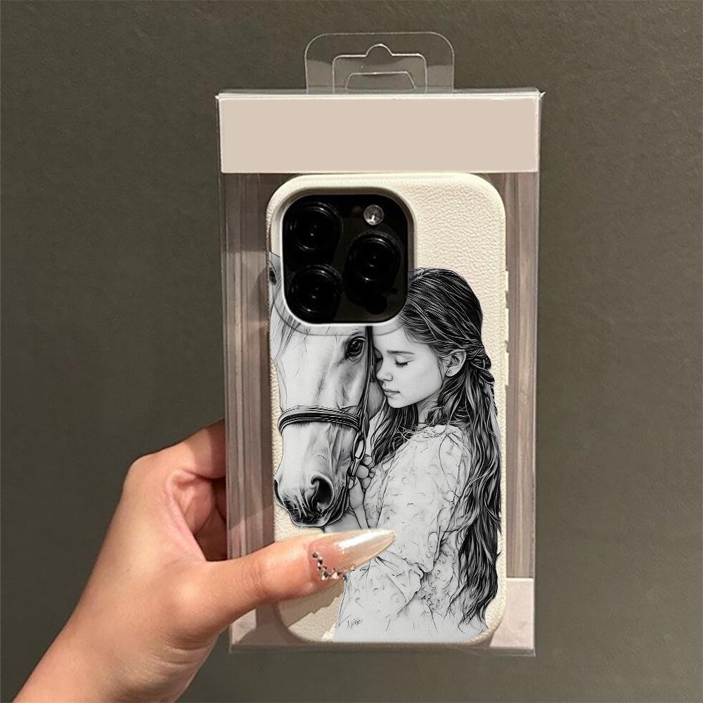 Horse-hugging Girl Phone Case For IPhone 17 17Air 16 15 14 Plus 13 Pro Max Case For IPhone 11 12 Cover Funda Bumber Coque