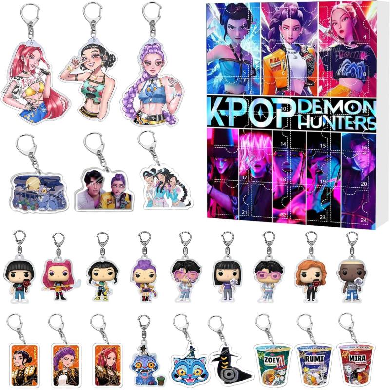KPOP Demonjegere Jentegruppe Jule Nedtelling Adventskalender Blindboks Akryl Nøkkelring Anheng Bildekorasjon Trendy Leke