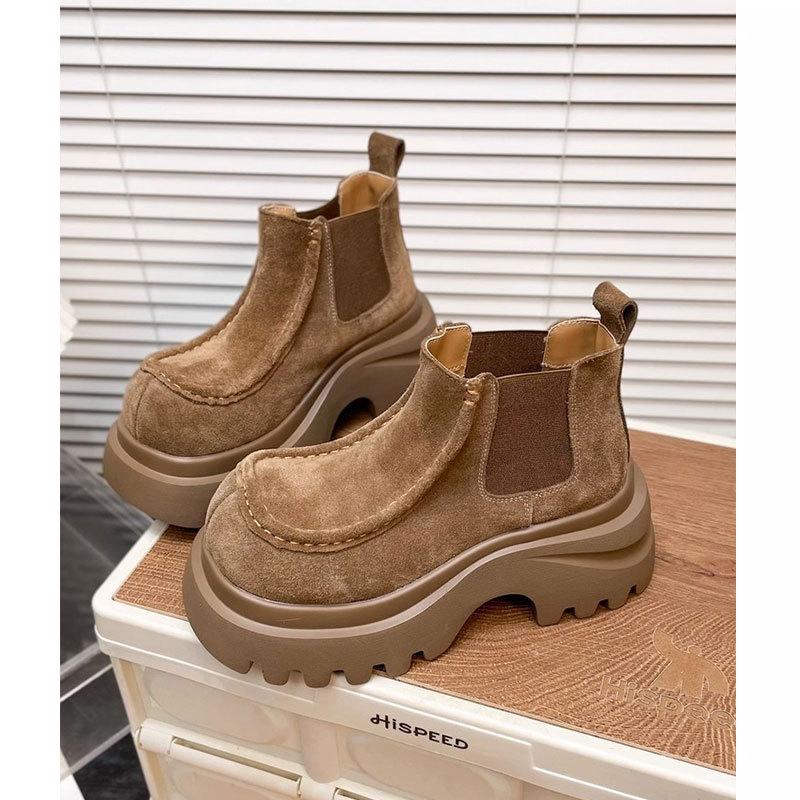 British style platform Martin boots women's 2025 autumn and winter new retro leather women's boots heightening short boots locomotive boots