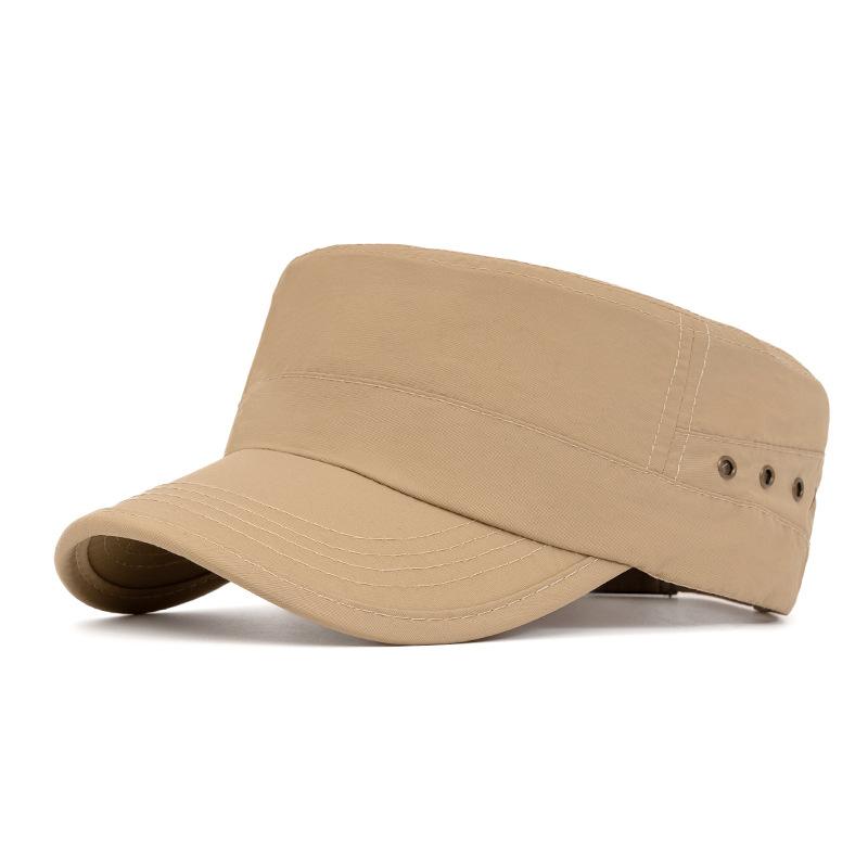 

Летняя плоская шляпа мужская уличная солнцезащитная шляпа тонкая дышащая кепка хаки