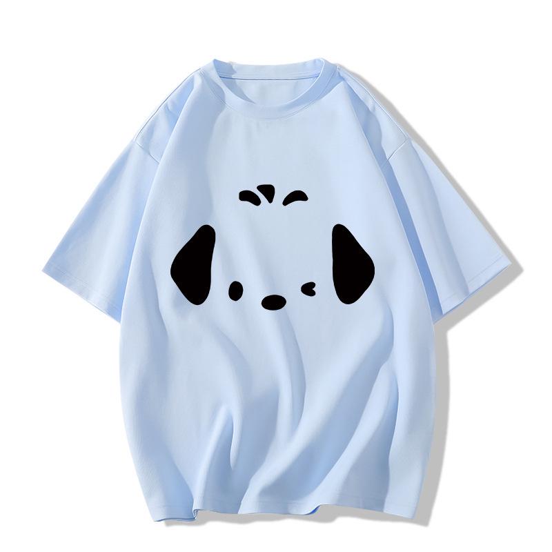 

Женская белая хлопковая футболка оверсайз - Ретро стиль, Тяжелая, С коротким рукавом (Лето 2025 г.) XL светло-синий