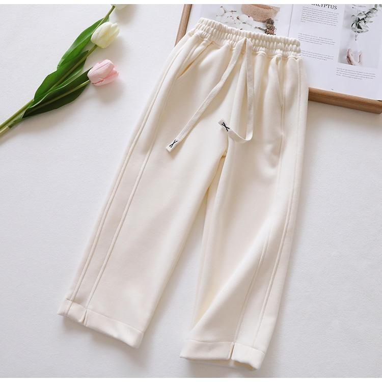 

Girls Stylish Narrow Straight-Leg Pants for Spring, Autumn, and Winter - Wide-Leg, Casual, Sports Pants for Middle and Older Children. 110 (Height: 98-108 cm)