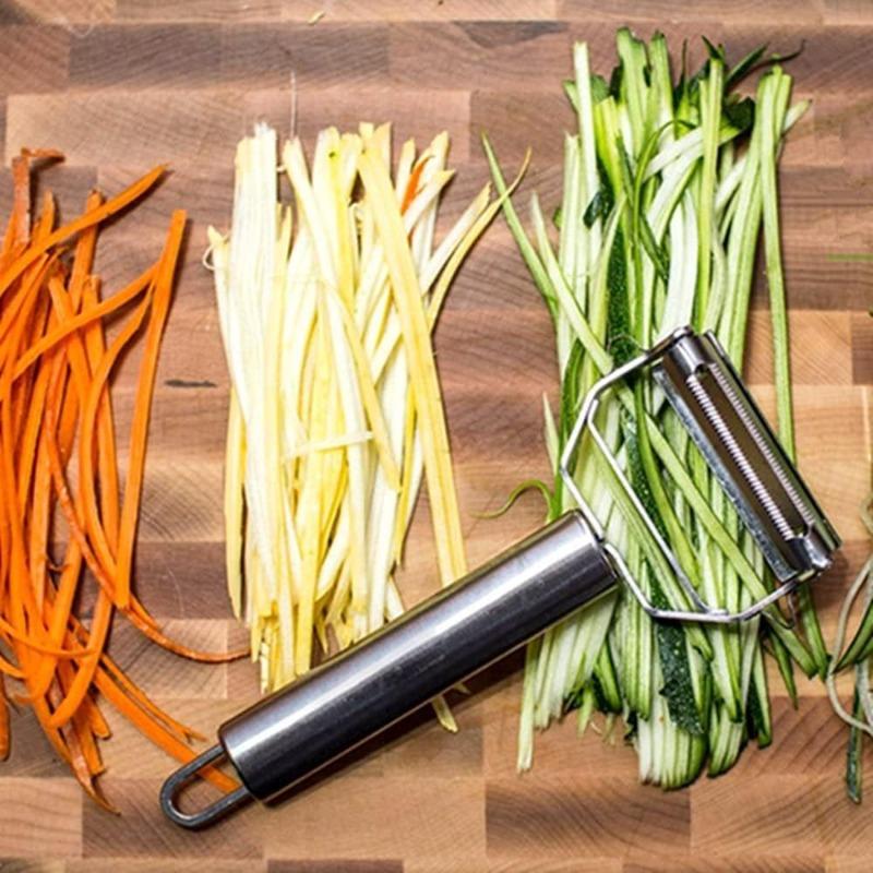 Stainless Steel Vegetable Peeler 4-in-1 Multi-Function kitchens accessories with clean brush for Potato Carrot Cucumber